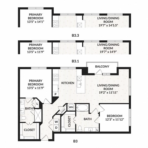 Aura Main Street New Apartments in Lewisville, Texas B3 Floor Plan
